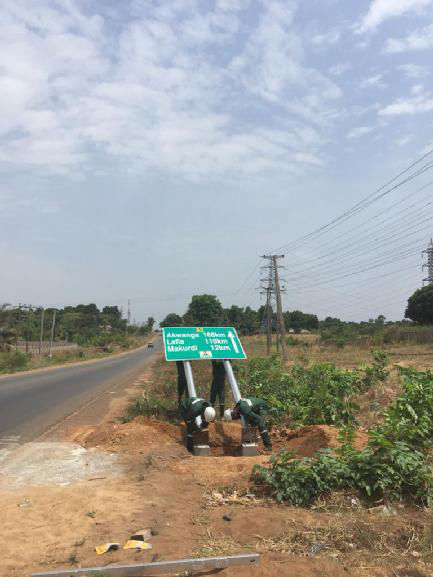 Road Furniture Project for FMPWH / Directional Signage Fabrication and Installation along Enugu-Makurdi Road